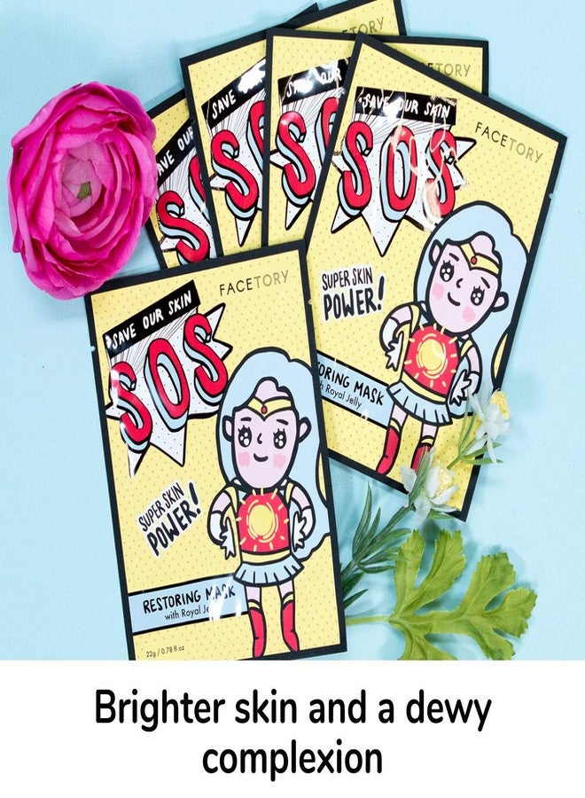 فايستوري قناع الوجه للعناية بالبشرة من فيستوري كي بيوتي - قناع ورقي مُرمم للبشرة مع غذاء ملكات النحل والصبار | يُزيل التوتر، ويمنح البشرة نضارة وإشراقة (عبوة من 10 قطع) - Image 3